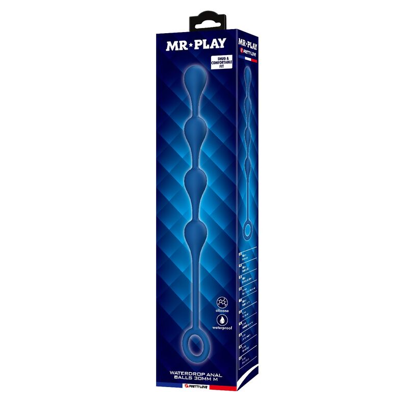 MR PLAY – BLAUE SILIKON-ANALPOLSTER, GRÖSSE M, 33 CM