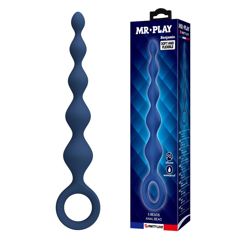 MR PLAY – BLAUE SILIKON-ANALKAPSELN & ANALPLUG 20,4 CM