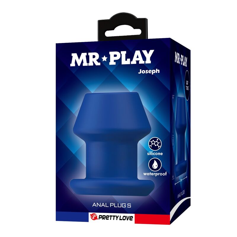 MR PLAY - JACK BLAUER SILIKON-HOLZ-ANALPLUG GRÖSSE S