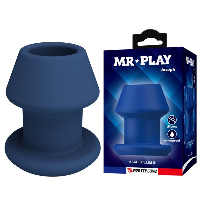 MR PLAY - JACK BLAUER SILIKON-HOLZ-ANALPLUG GRÖSSE S