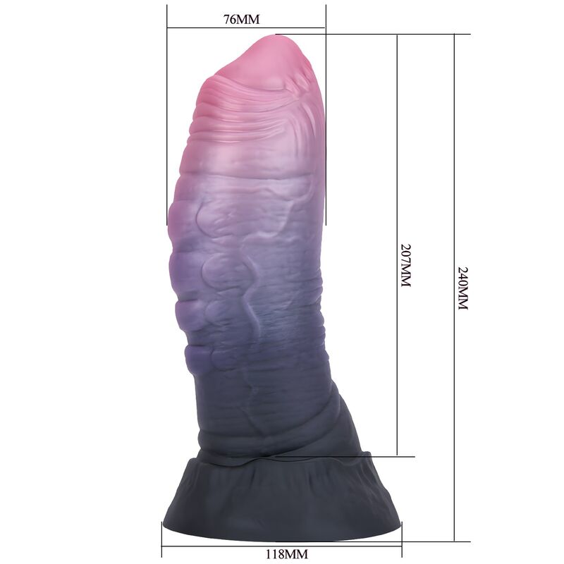 POWER MONSTERS – SCHRECKLICHER TEUFEL, ZWEIFARBIGER FANTASIE-SILIKONDILDO, 24 CM Ø 6 CM
