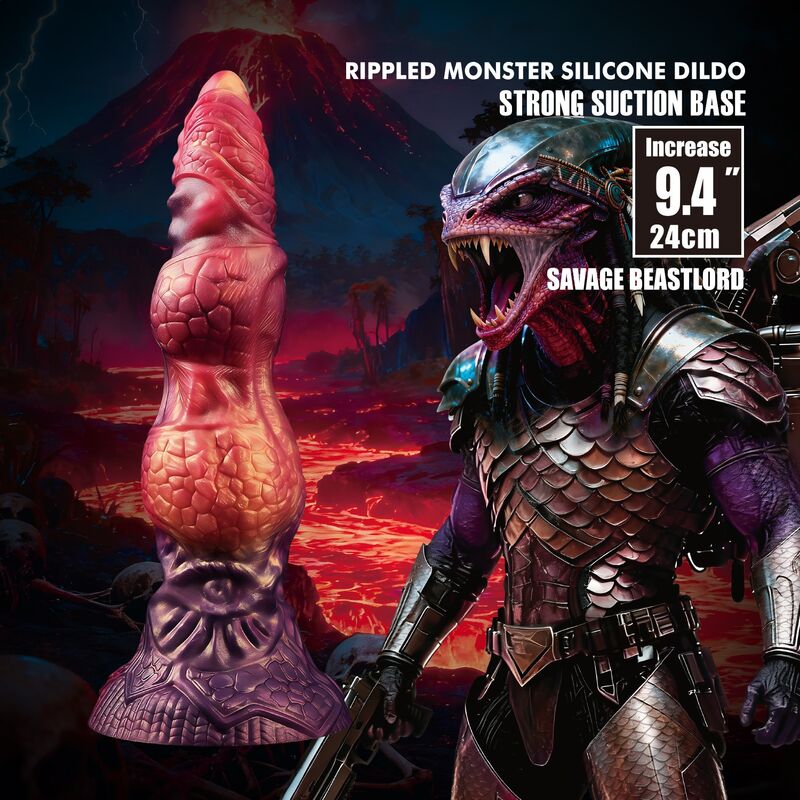 POWER MONSTERS – SAVAGE BEASTLORD DREIFARBIGER FANTASY-SILIKONDILDO 24 CM Ø 5 CM