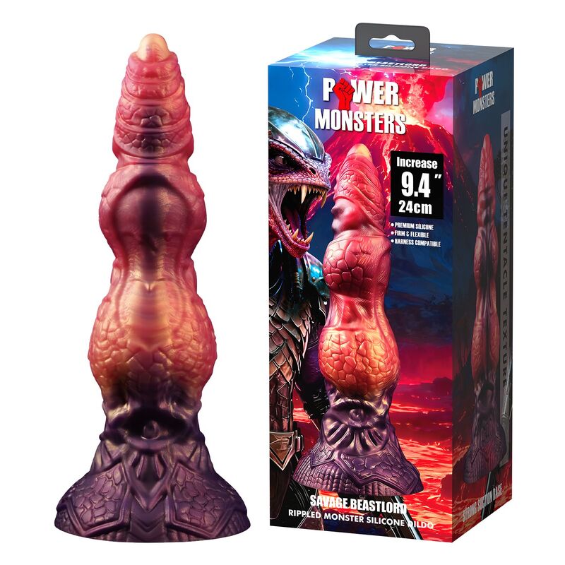 POWER MONSTERS – SAVAGE BEASTLORD DREIFARBIGER FANTASY-SILIKONDILDO 24 CM Ø 5 CM