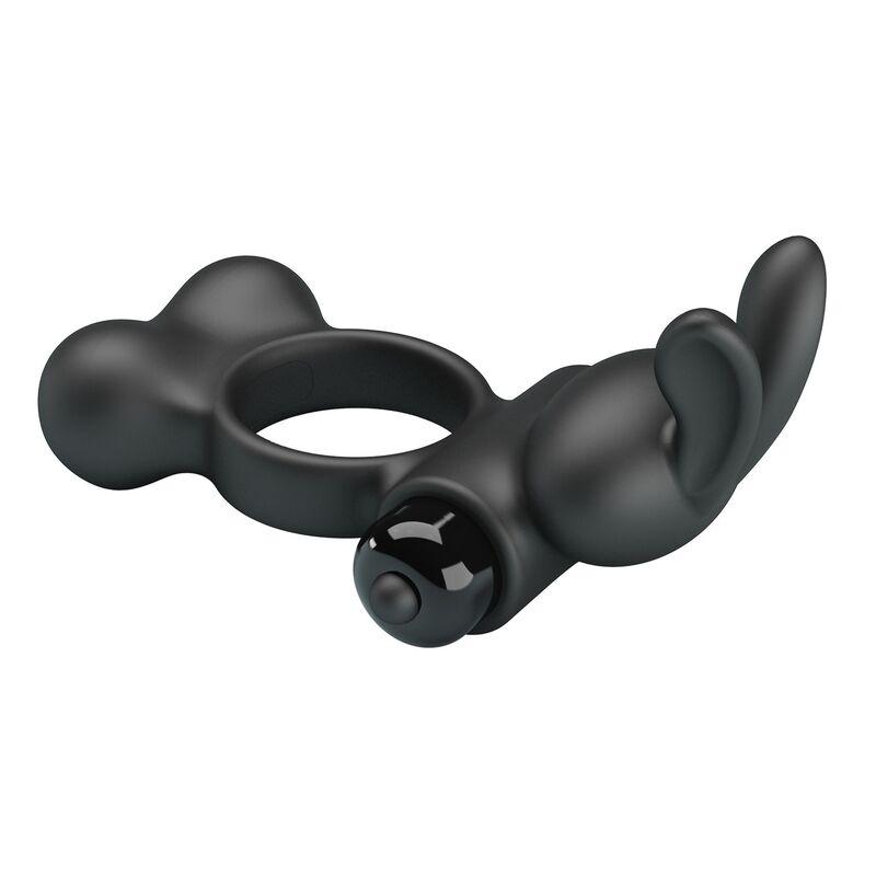 PRETTY LOVE – VIBRIERENDER PENISRING MIT HASE-STIMULATOR, 10 FUNKTIONEN, SCHWARZ
