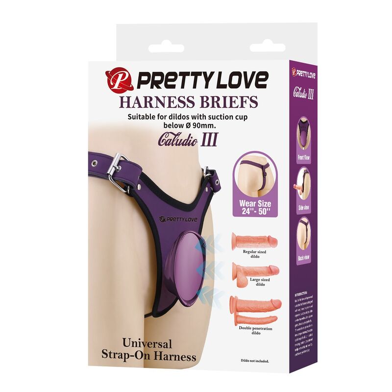 PRETTY LOVE – UNIVERSAL STRAP-ON HARNESS-Slips, LILA UND SCHWARZ