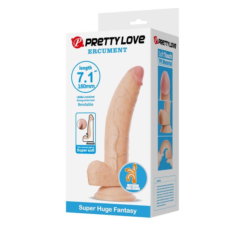 PRETTY LOVE - ELLCUMENT REALISTISCHER FLEXIBLER DILDO 18 CM Ø 4,5 CM NATÜRLICHES TPE