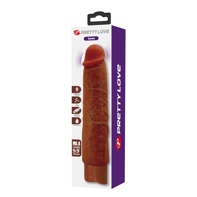 PRETTY LOVE - GAVIN REALISTISCHER VIBRATOR 25 CM Ø 5 CM BRAUN