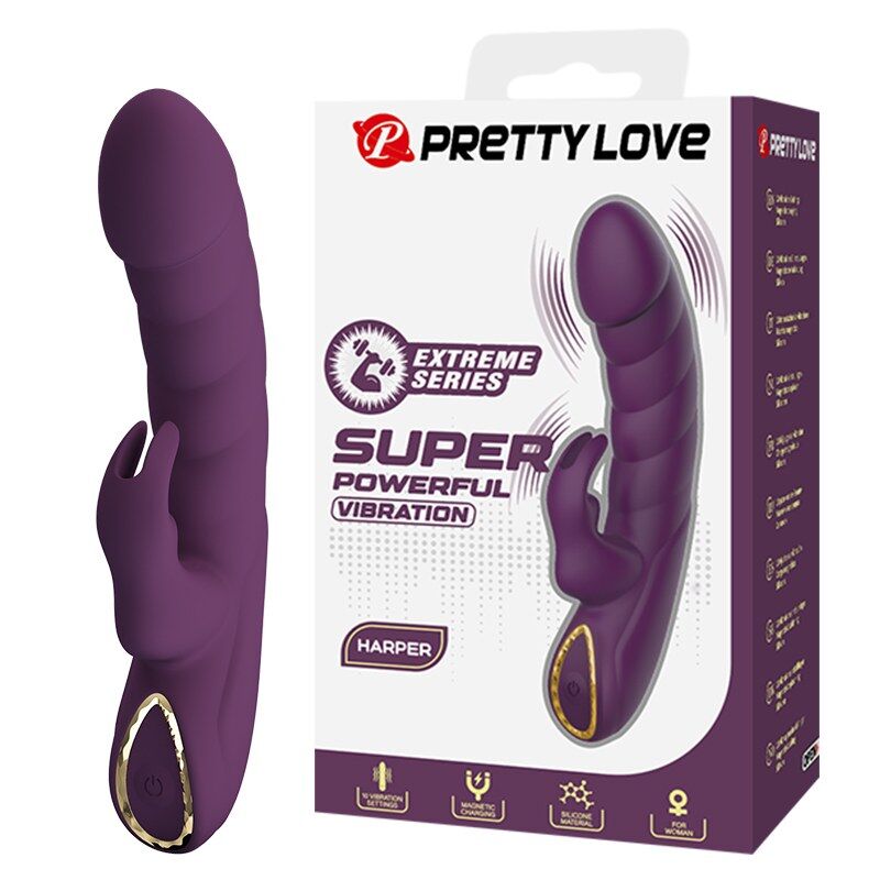 PRETTY LOVE - HARPER WIEDERAUFLADBARER HASENVIBRATOR MIT 10 FUNKTIONEN, LILA