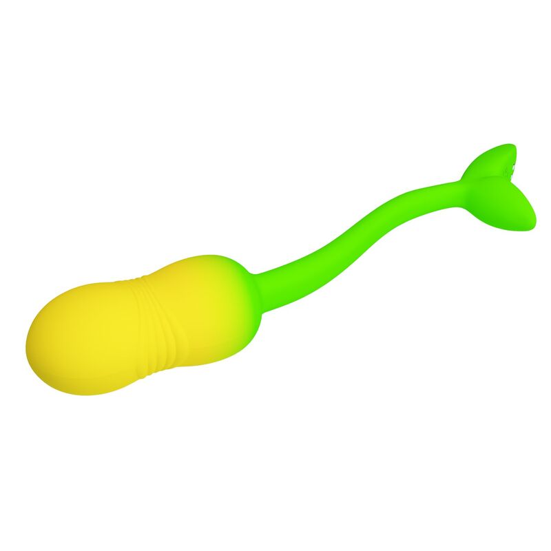 PRETTY LOVE – PULSIERENDES VIBRATIONS-EI MIT APP-STEUERUNG, 12 FUNKTIONEN, USB-AUFLADBAR, GRÜN-GELB