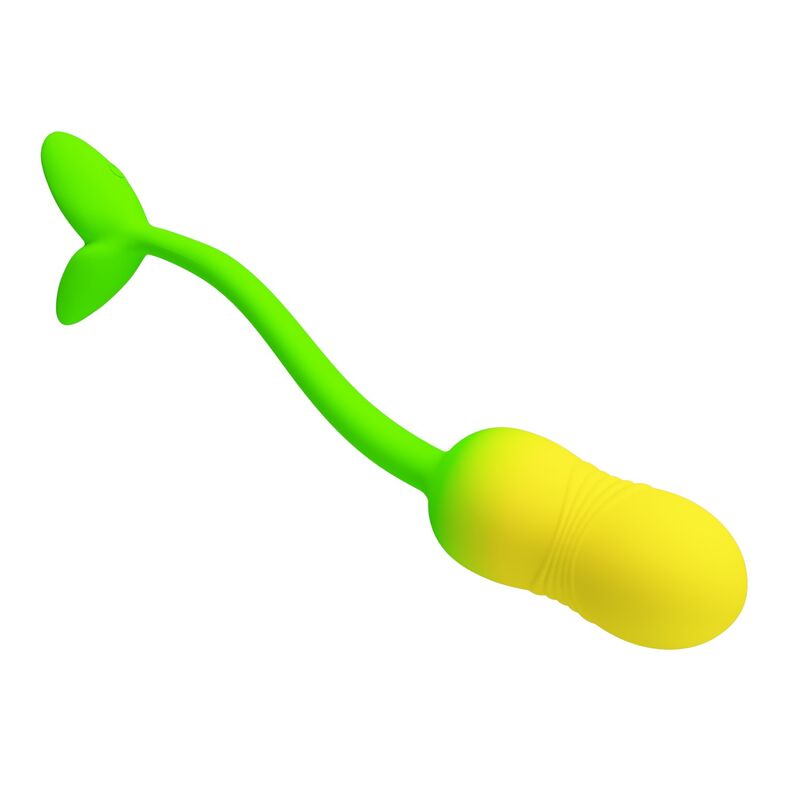 PRETTY LOVE – PULSIERENDES VIBRATIONS-EI MIT APP-STEUERUNG, 12 FUNKTIONEN, USB-AUFLADBAR, GRÜN-GELB