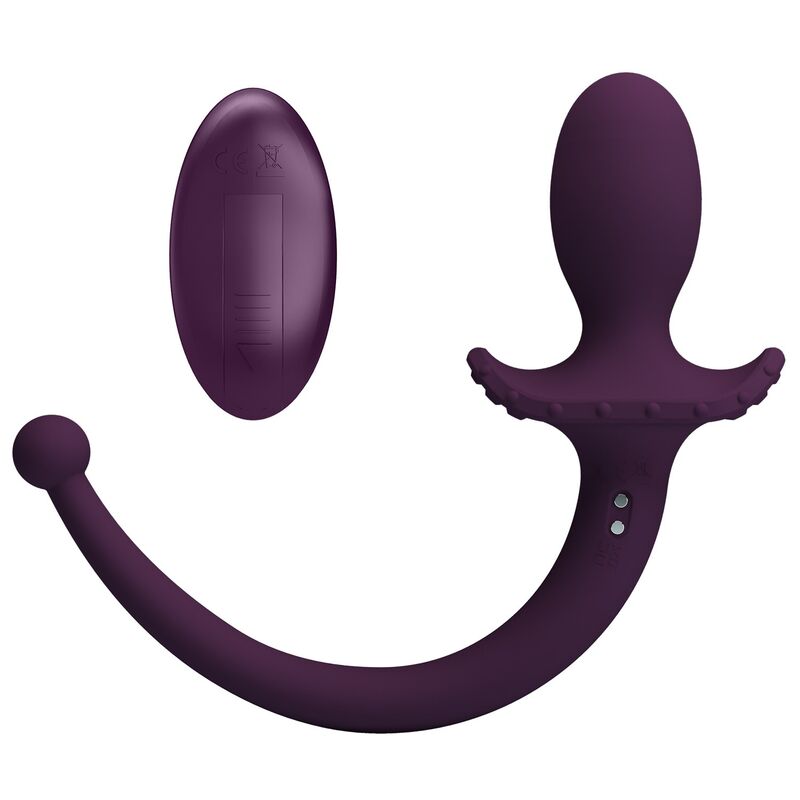 PRETTY LOVE - LIOEA VIBRIERENDER ANALPLUG MIT SCHWANZ, 12 FUNKTIONEN, LILA FERNBEDIENUNG