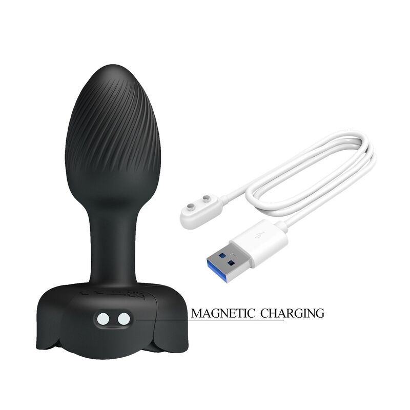 PRETTY LOVE – WIEDERAUFLADBARER VIBRATIONS-ANALPLUG MIT 10 MODI, SCHWARZ