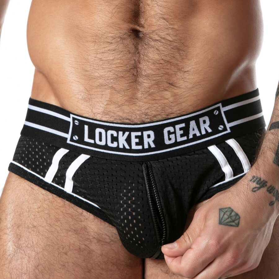 LOCKER GEAR - SPORT MESH JOCK BRIEF SCHWARZ S