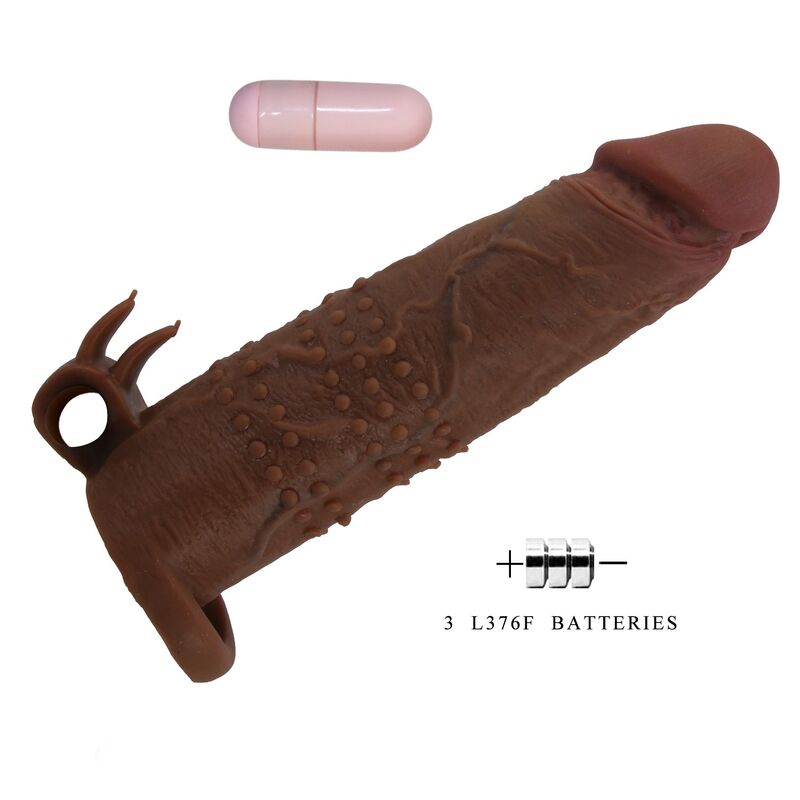 PRETTY LOVE - QUILLON VIBRIERENDER PENISSLEEVE 20 CM Ø 4 CM BRAUN