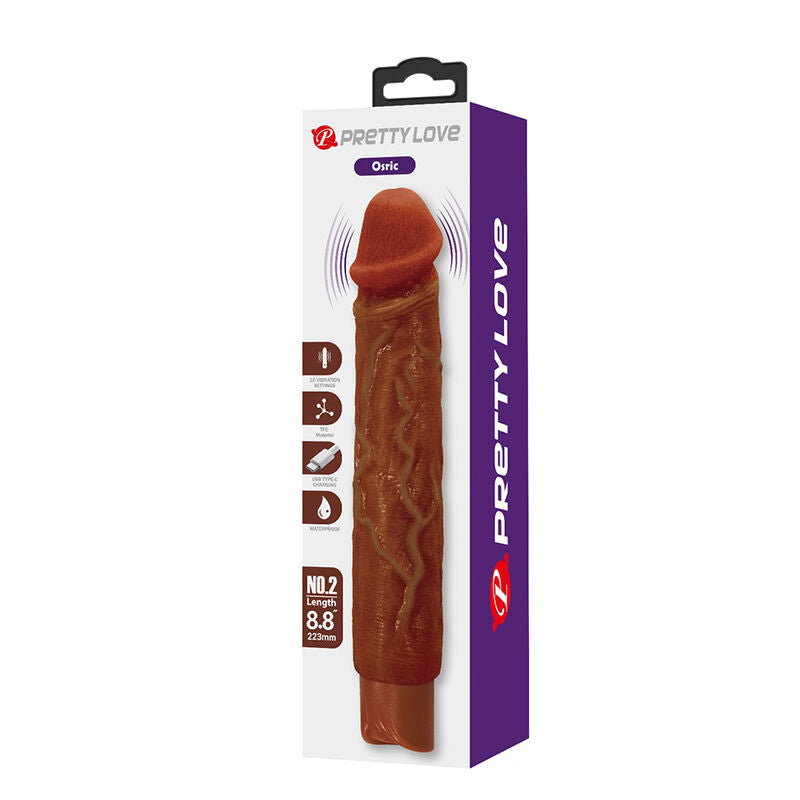 Pretty Love – Owen Realistischer Vibrator 22,5 cm Ø 4,5 cm Braun