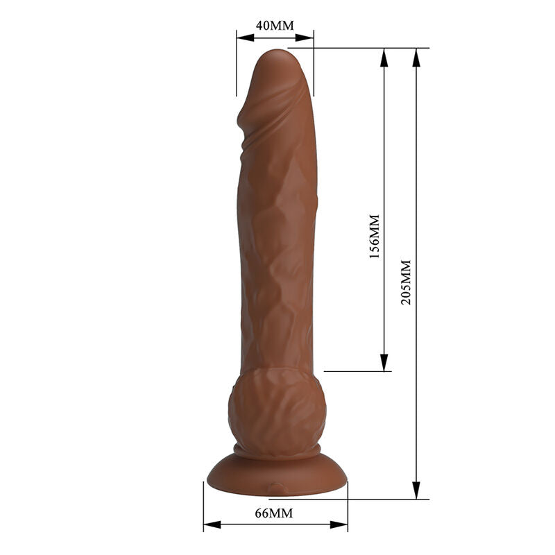 PRETTY LOVE - EREN STOSS-VIBRATIONSDILDO 20,5 CM Ø 4,5 CM BRAUN