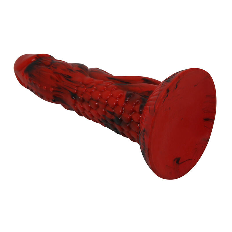 POWER MONSTERS - MINOTAUR FANTASY DILDO MIT SAUGAUFGANG 21 CM Ø 5 CM ROT & SCHWARZ