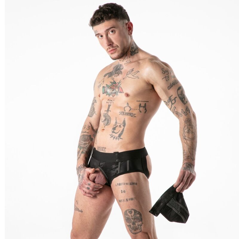 LOCKER GEAR – JOCKBRIEF MIT VOLLSTÄNDIGEM MILITÄRZUGRIFF, SCHWARZ, XL