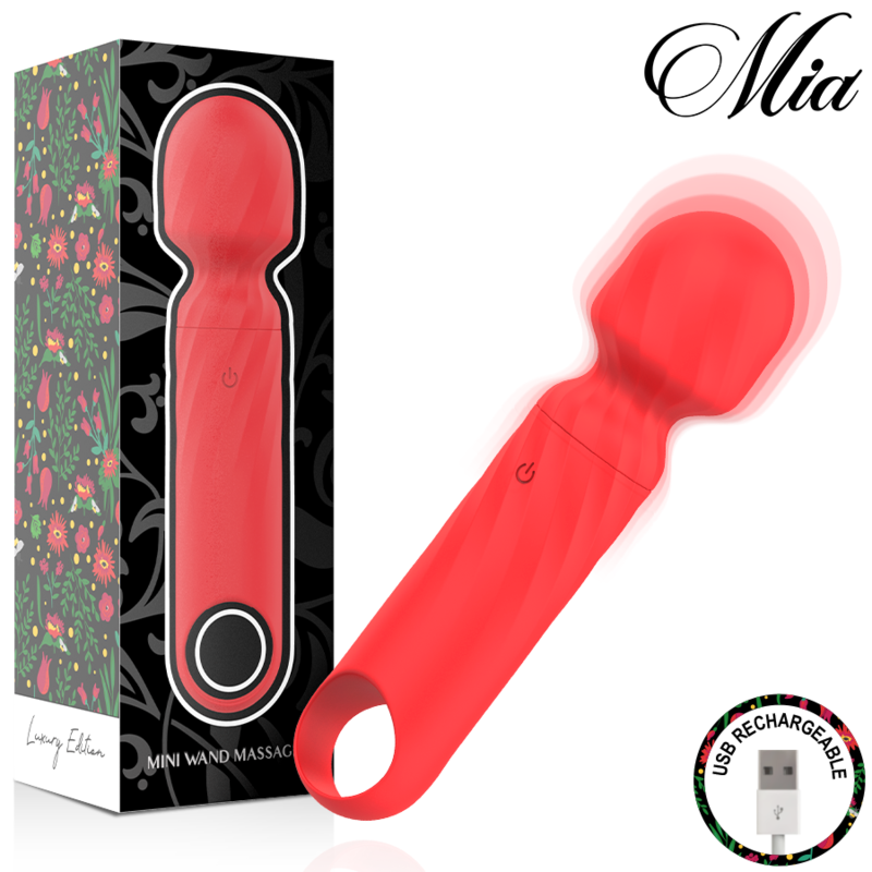 Mia – Lucy Ellen USB-Aufladbarer Mini-Stäbchen-Massagegerät Rot