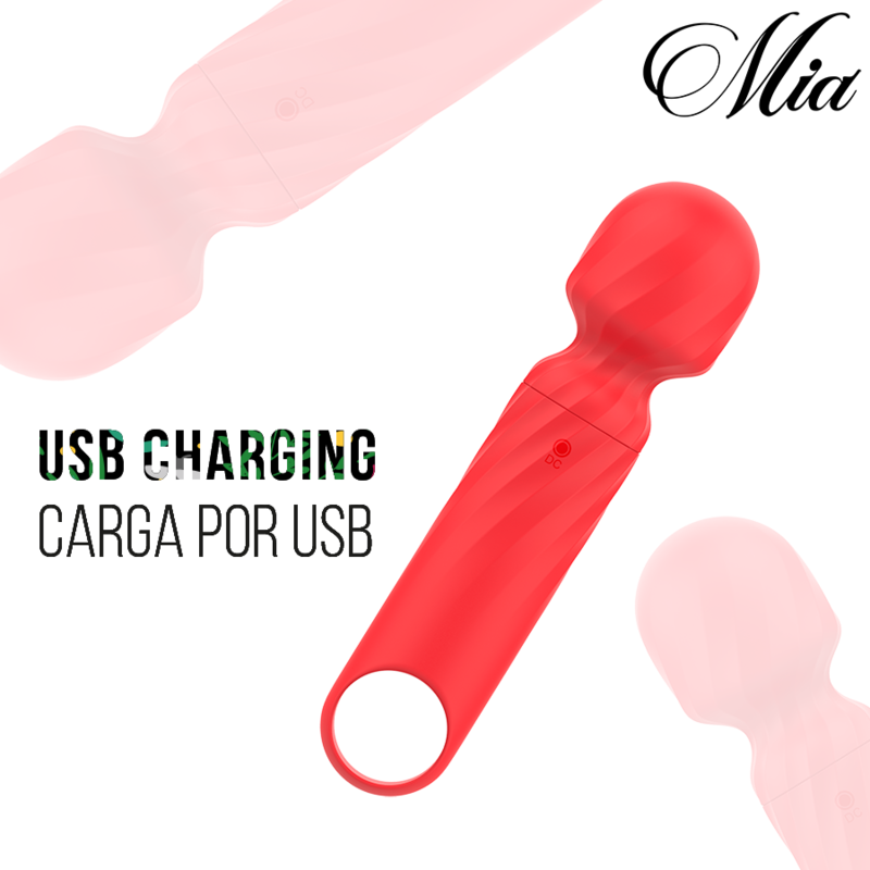 Mia – Lucy Ellen USB-Aufladbarer Mini-Stäbchen-Massagegerät Rot