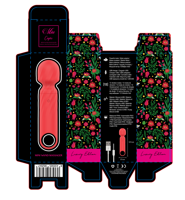 Mia – Lucy Ellen USB-Aufladbarer Mini-Stäbchen-Massagegerät Rot