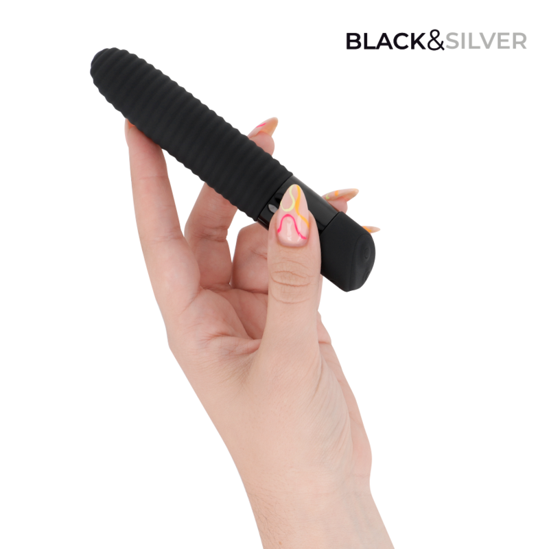 Black & Silver – Joseph USB-Aufladbarer Vibrator mit LED-Anzeige Schwarz