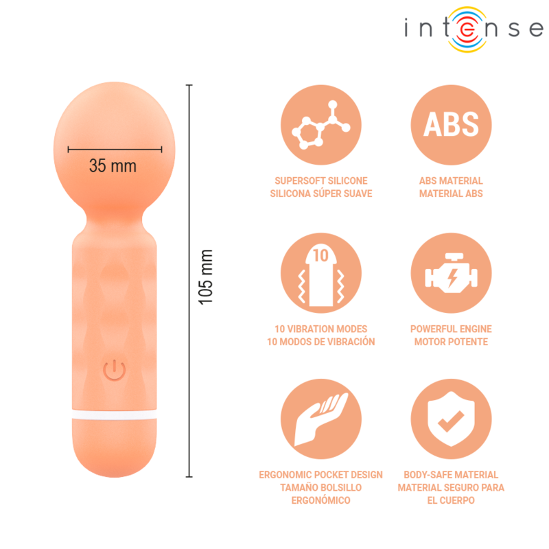 Intense – Jared Mini-Stäbmassager USB-Aufladbar Orange