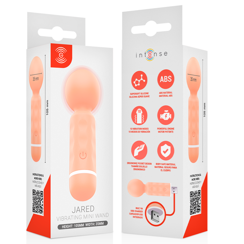 Intense – Jared Mini-Stäbmassager USB-Aufladbar Orange
