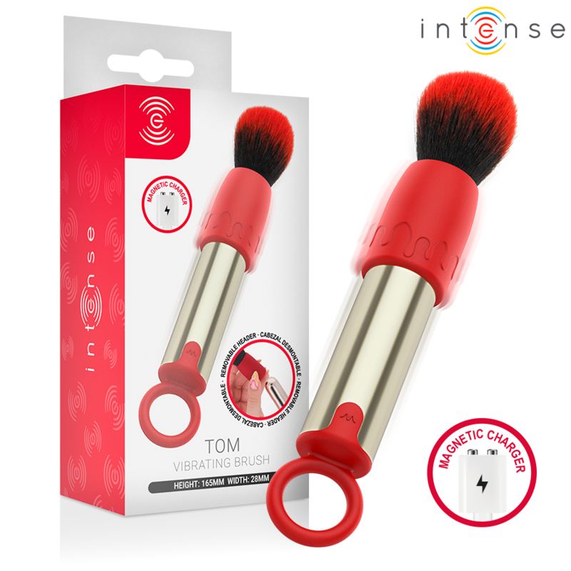 Intense – Tom USB-Aufladbarer Vibrierender Make-Up-Pinsel Rot