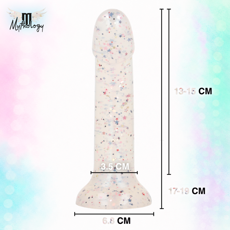 Mythology – Lyra 1 Silikondildo mit Saugauflage 19 cm -Ø- 3,3 cm Fuchsia Confetti