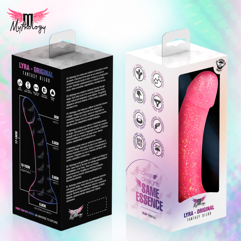 Mythology – Lyra 7 Silikondildo 17 cm Ø 3,6 cm Rosa Gold Gesprengt