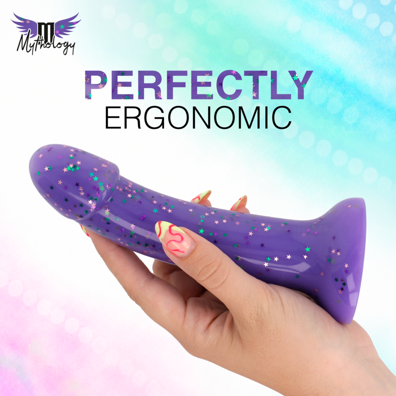 Mythology – Lyra 10 Silikondildo 17 cm Ø 3,6 cm Lila Gesprengt
