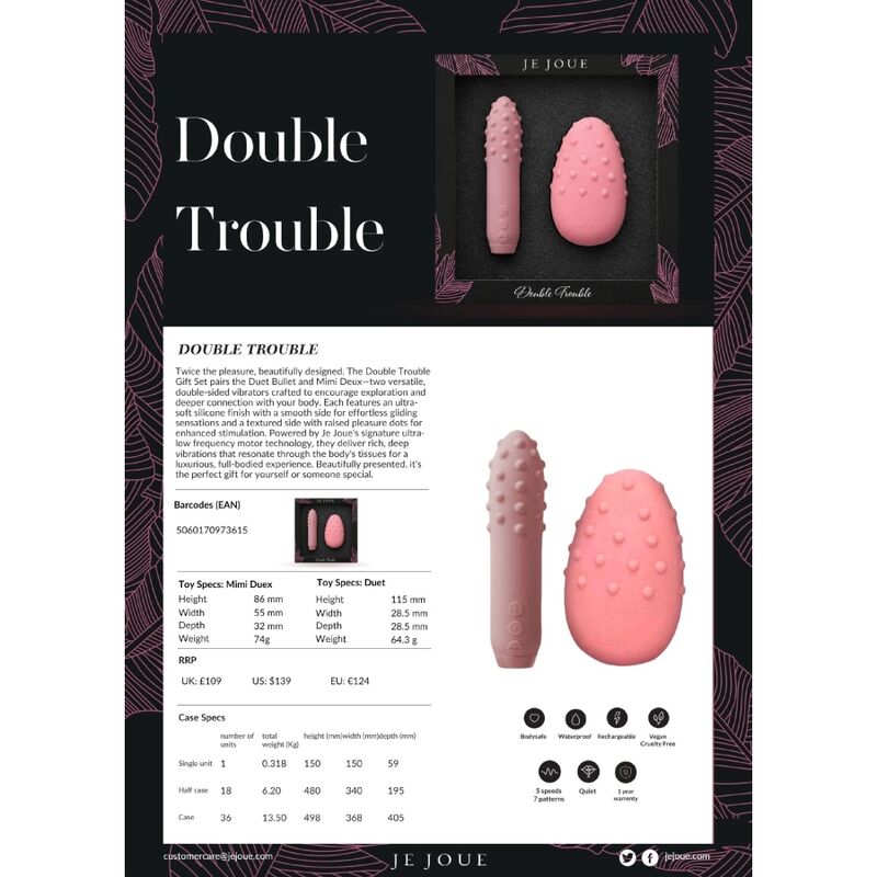 Je Joue – Double Trouble Set Wiederaufladbarer Vibratoren