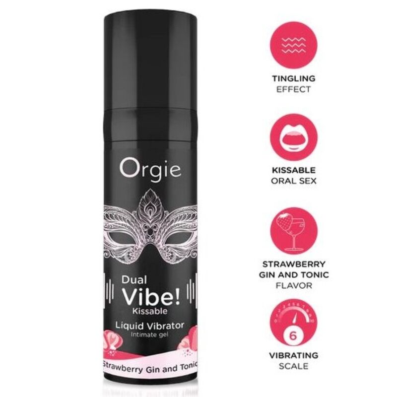 ORGIE - DUAL VIBE! ERDBEER-GIN-TONIC-VIBRATOR ZUM KÜSSEN, 15 ML