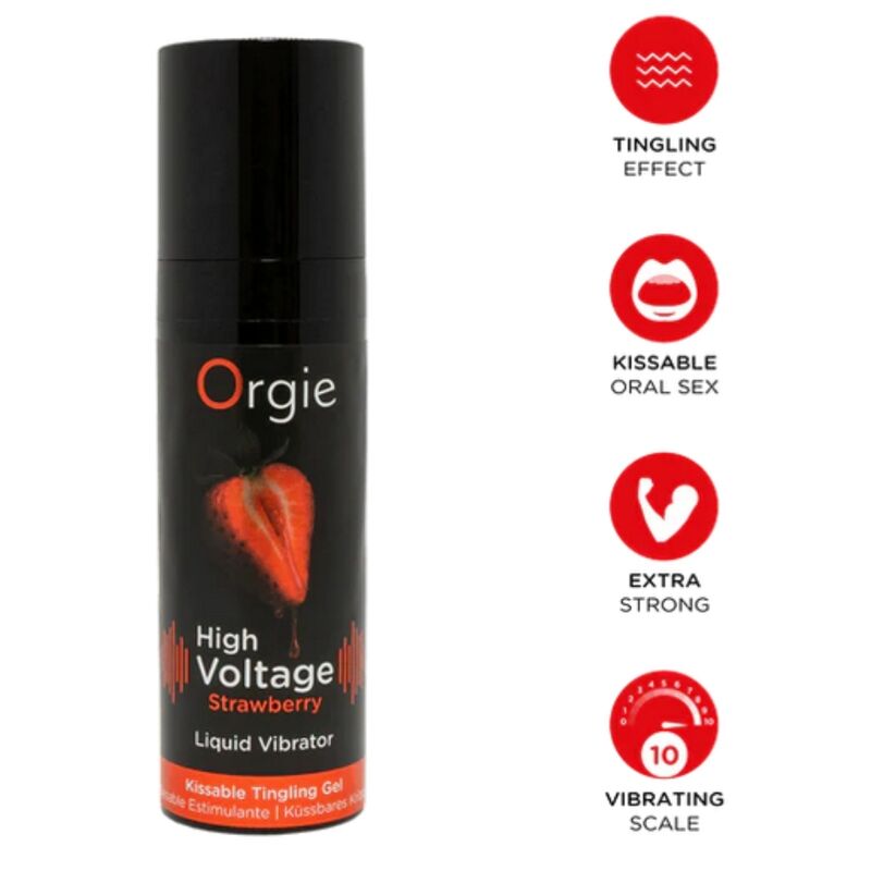 ORGIE - HIGH VOLTAGE ERDBEERE EXTRA STARKER, KÜSSERLICHER FLÜSSIGVIBRATOR 15 ML