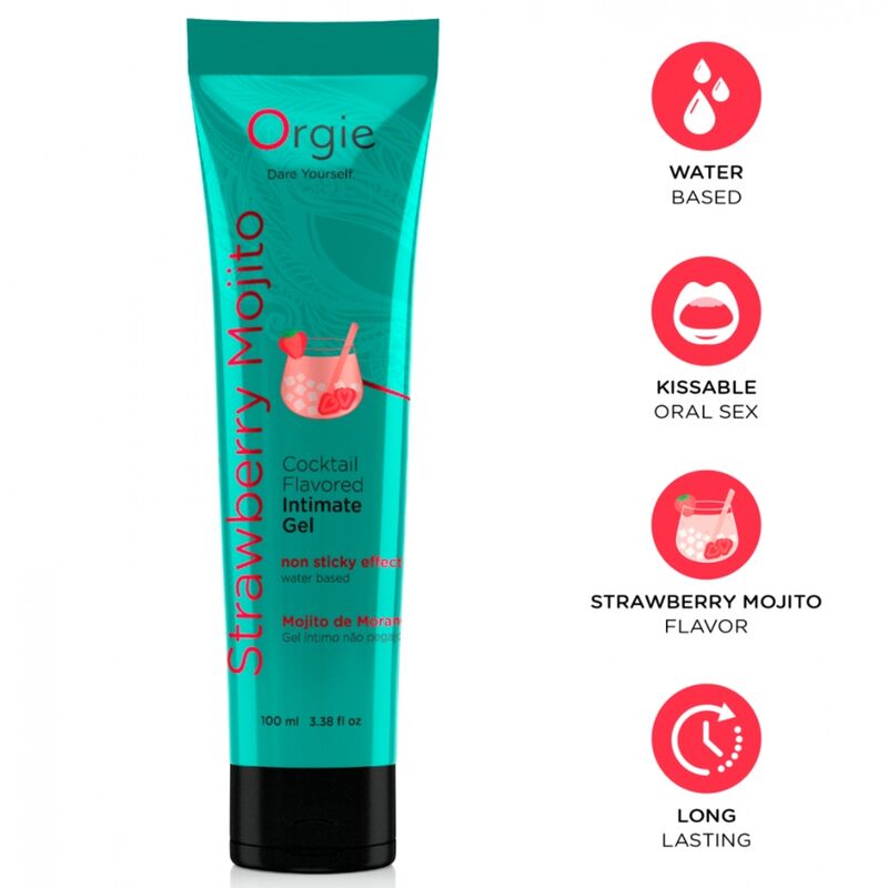 ORGIE - GLEITGEL-TUBE COCKTAIL ERDBEER-MOJITO, KÜSSTBARES, WASSERBASIERTES INTIMGEL, 100 ML