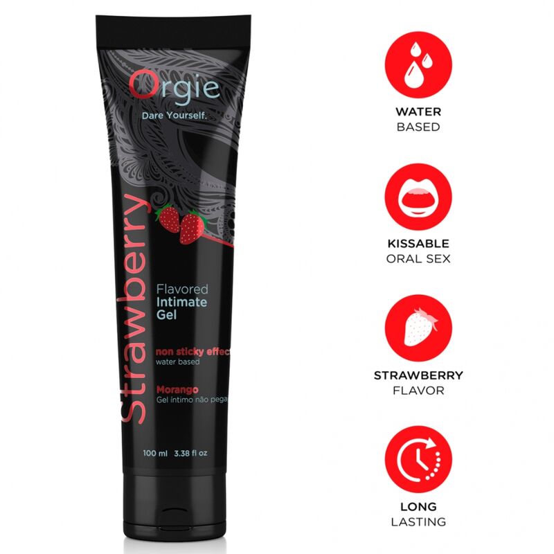 ORGIE - GLEITGEL-TUBE ERDBEERE, KUSSBAR, WASSERBASIERT, 100 ML