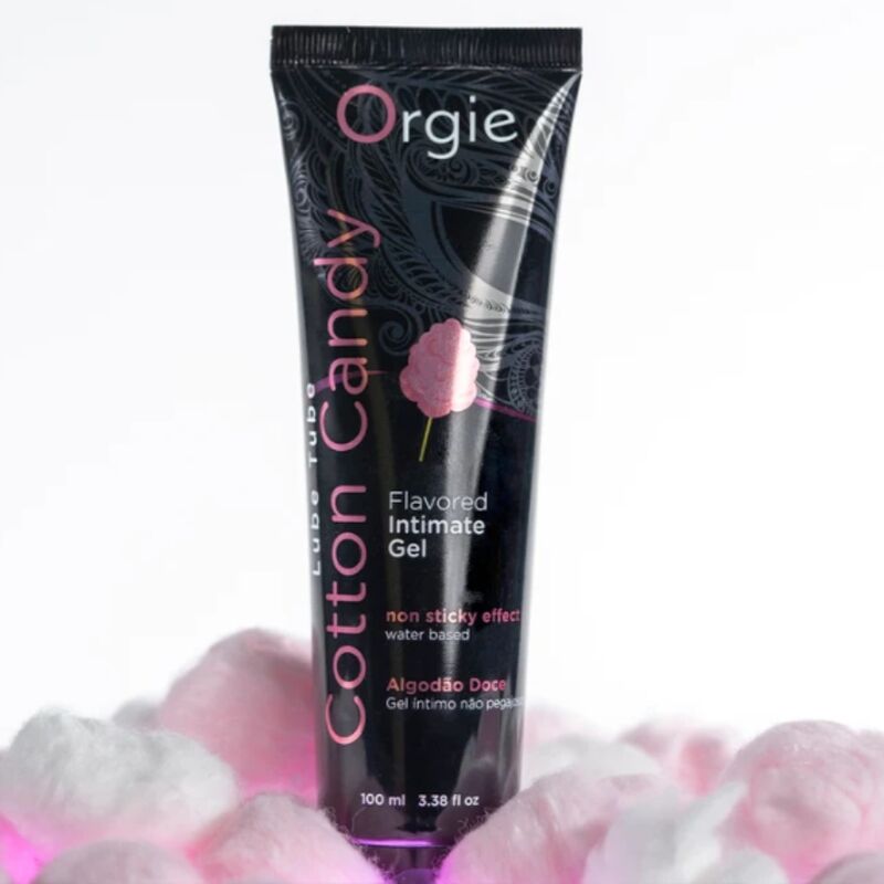ORGIE - GLEITGEL AUF WASSERBASIS, 100 ML, MIT ZUCKERWATTE-DUFT, ZUM KÜSSEN.