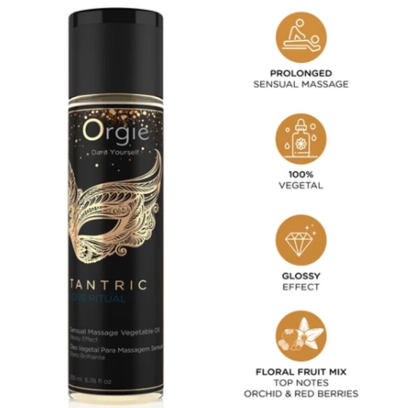 ORGIE - TANTRISCHES LIEBESRITUAL, SENSUELLE MASSAGE, PFLANZENÖL, 200 ML
