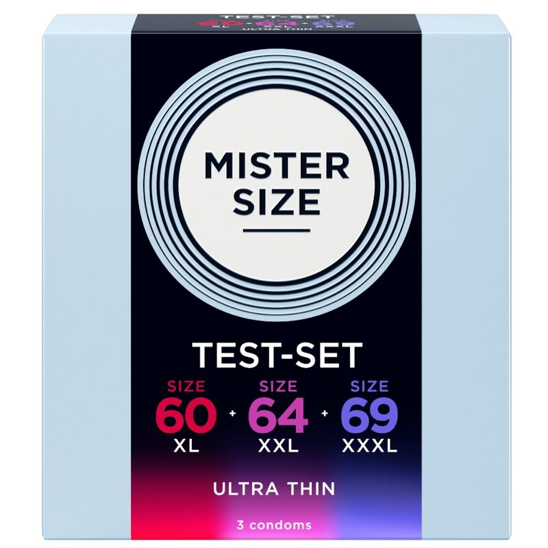 MISTER SIZE - MUSTERPACKUNG KONDOME GRÖSSE 60-64-69 MM (3 EINHEITEN)