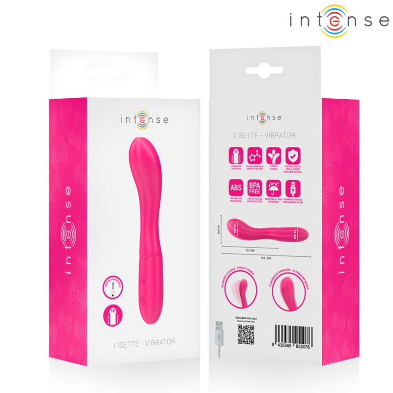 INTENSE - LISETTE VIBRATOR 19 CM FLEXIBEL 10 VIBRATIONEN ROSA