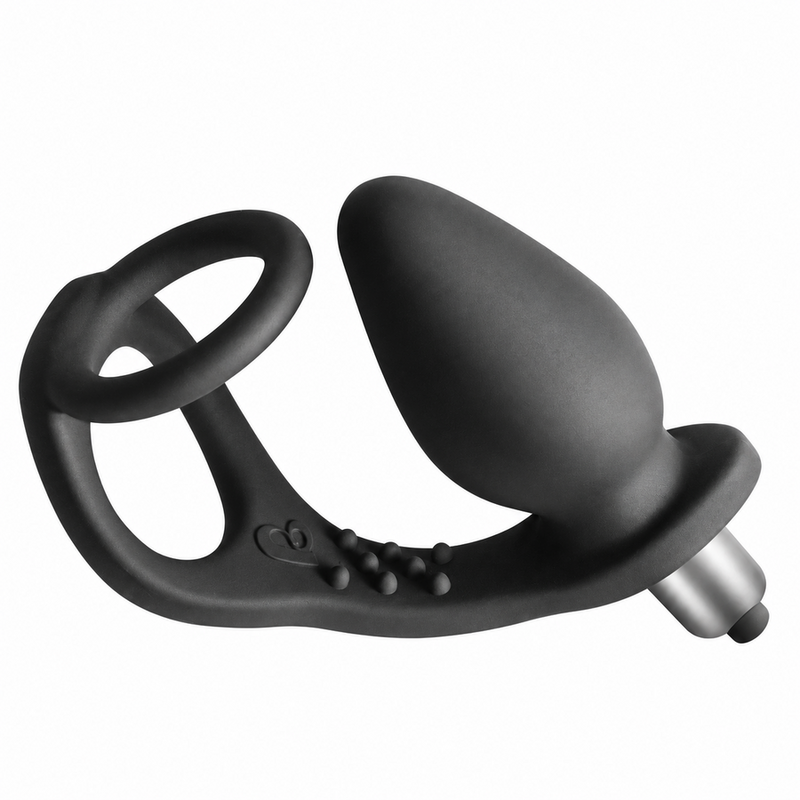 Rocks-Off – Ro-Zen Prostata-Vibrator mit Doppelring, 7 Geschwindigkeiten, Onyxschwarz