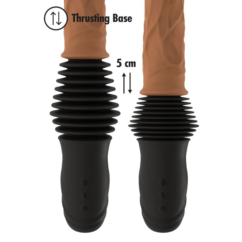 Hidden Desire – Inferno Realistischer Doppelstossvibrator mit Fernbedienung, 40,5 cm, Hellhautton