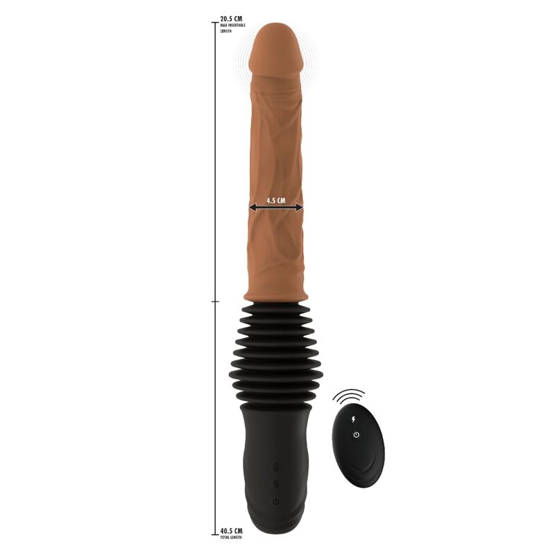 Hidden Desire – Inferno Realistischer Doppelstossvibrator mit Fernbedienung, 40,5 cm, Hellhautton