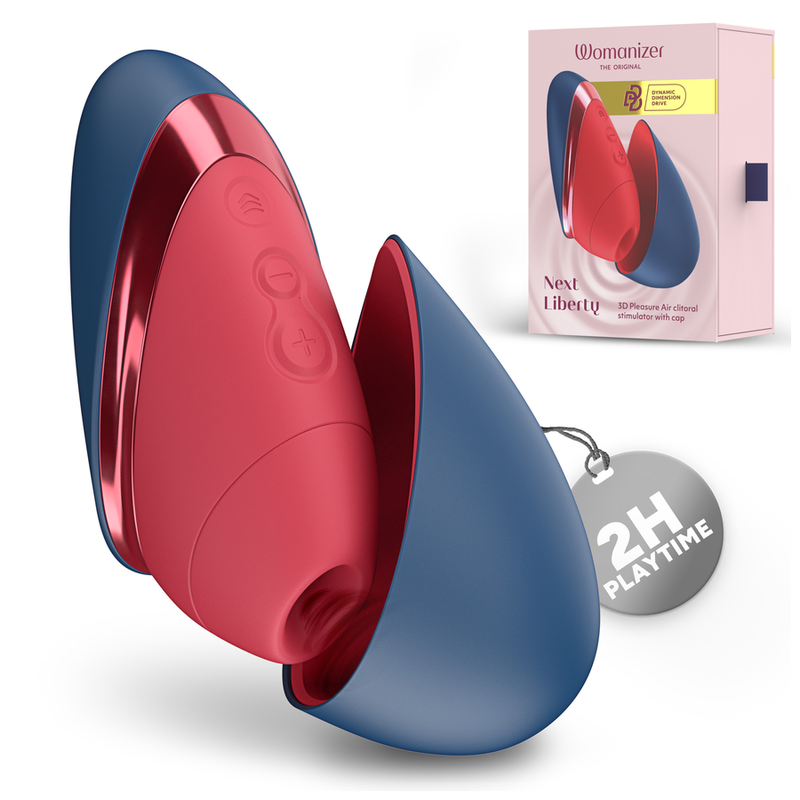 WOMANIZER - NEXT LIBERTY 3D PLEASURE AIR KLITORALSTIMULATOR BLAU/ROT