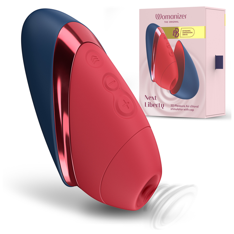 WOMANIZER - NEXT LIBERTY 3D PLEASURE AIR KLITORALSTIMULATOR BLAU/ROT