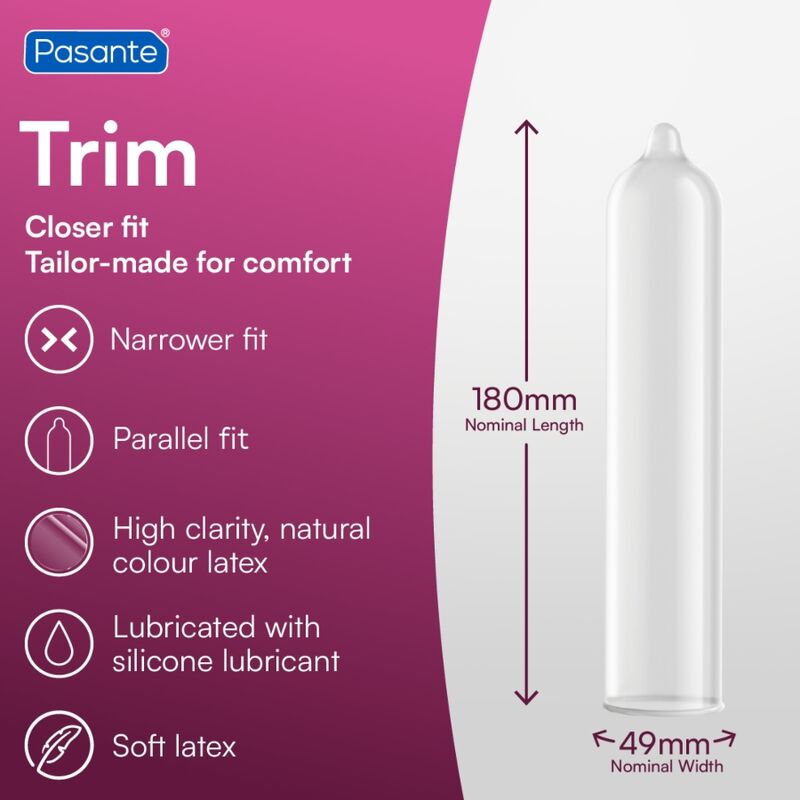 Pasante – Kondome Trim Closer Fit Caja 144 Einheiten