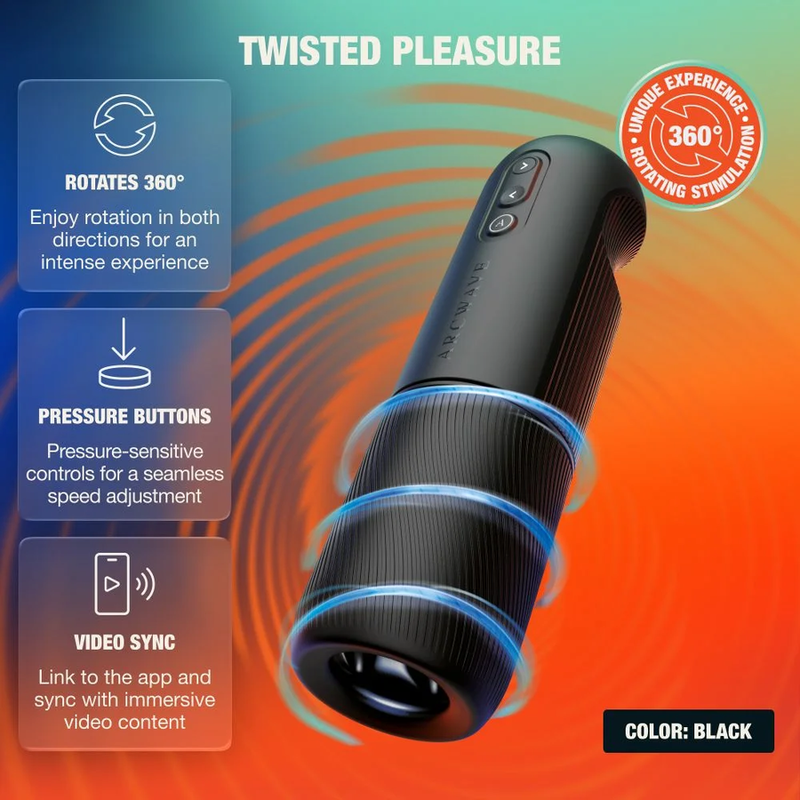 ARCWAVE - ORBIT 360° DREHBARER MÄNNLICHER MASTURBATOR MIT APP-STEUERUNG SCHWARZ