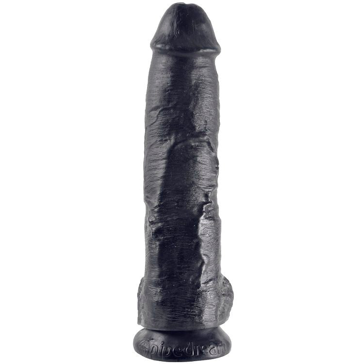 KING COCK - DILDO SCHWARZ MIT EIER 25.4 CM