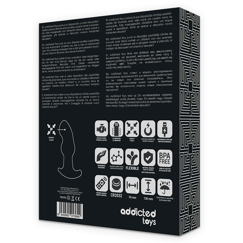 ADDICTED TOYS - FERNBEDIENUNGSSTECKER ANAL P-SPOT SCHWARZ